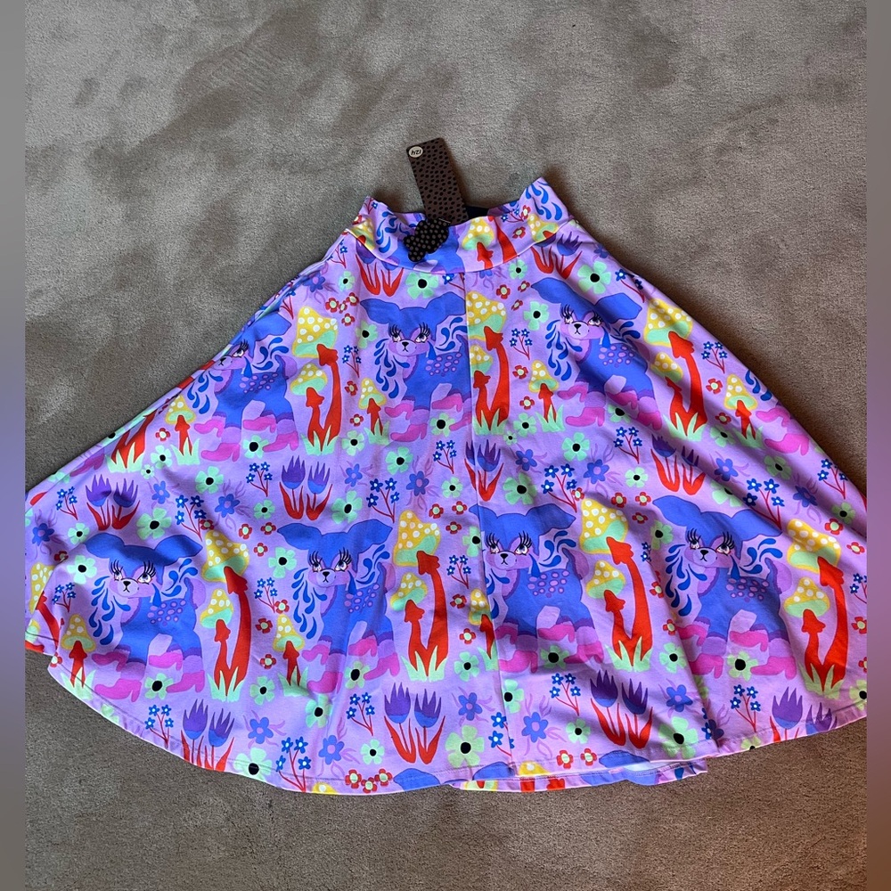 nooworks small rare deer and floral skirt new with tags